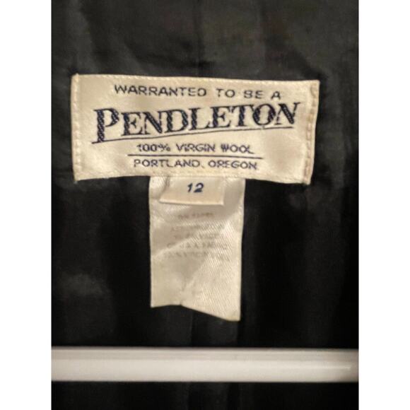 Vintage Pendleton Black 100% Virgin Wool Black Blazer Lined Size 12 Made in USA - Picture 3 of 5